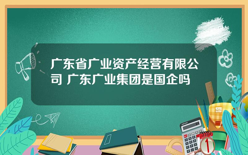 广东省广业资产经营有限公司 广东广业集团是国企吗